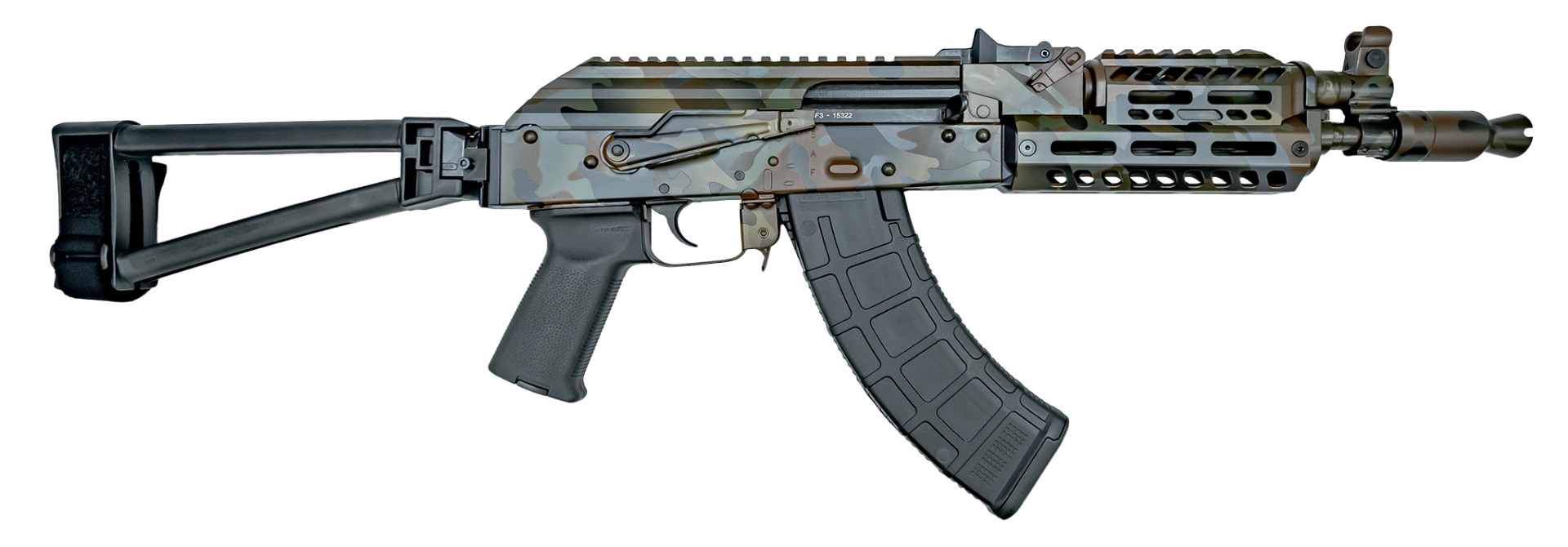 PSA Custom AK-P GF3 MOE Triangle Side Folding Pistol - Hollow Bottom Camo - Psa Custom