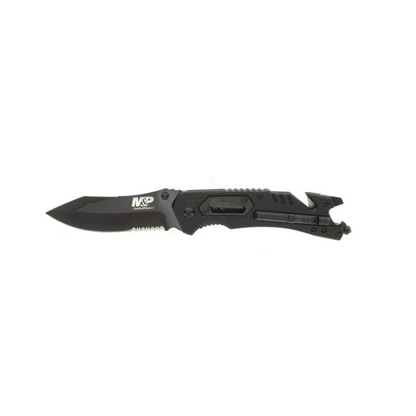 Smith & Wesson M&P Spring Assist Dual Knife and Tool Drop Point, Black - Smith & Wesson