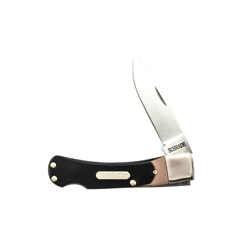 Old Timer Bearhead Folding Knife Drop Point, Brown - Old Timer