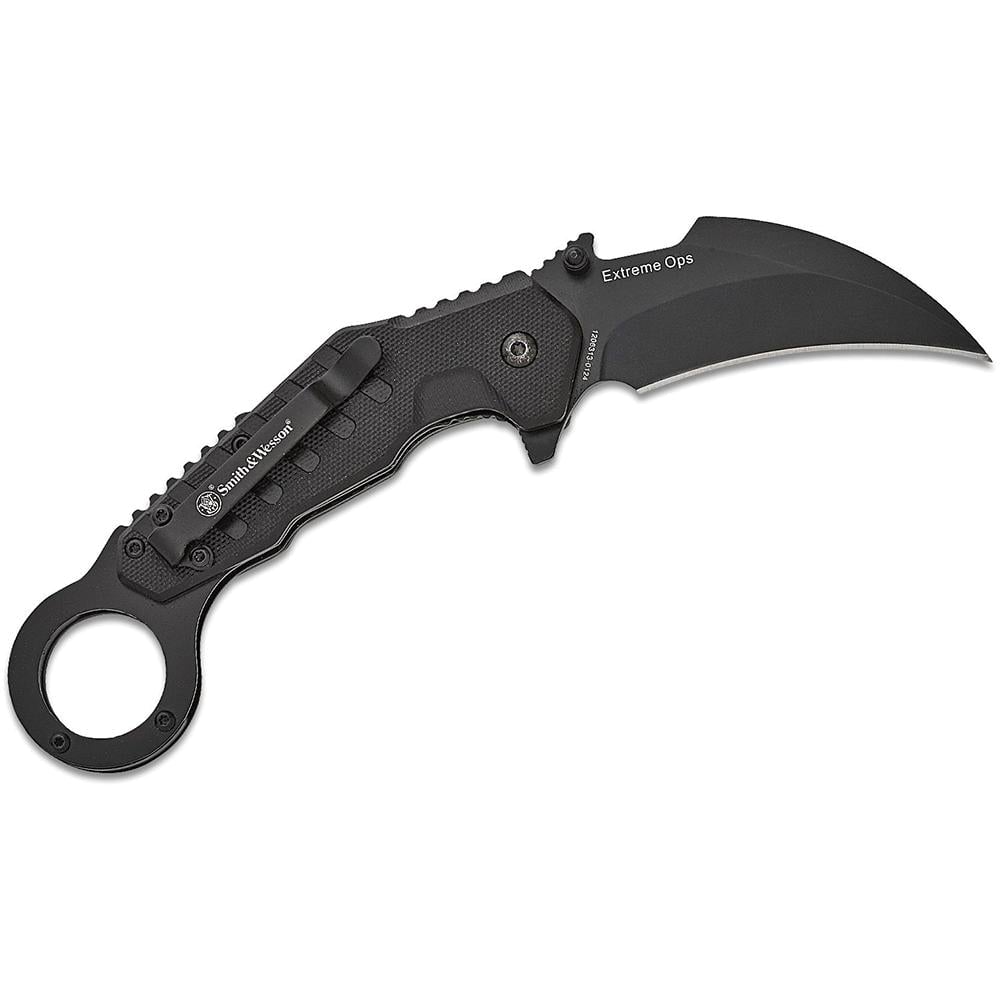 Smith & Wesson Extreme Ops Karambit Knife Hawkbill, Black