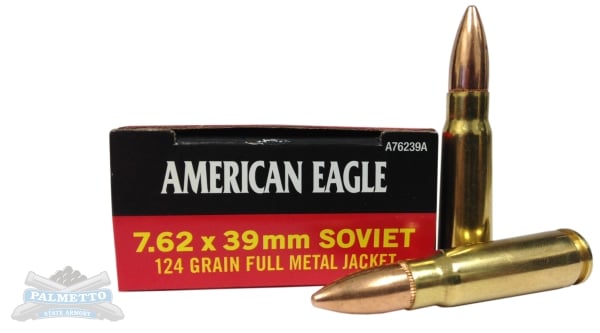 American Eagle 7.62x39mm 124gr FMJ Ammunition 20rds - AE76239A - Federal