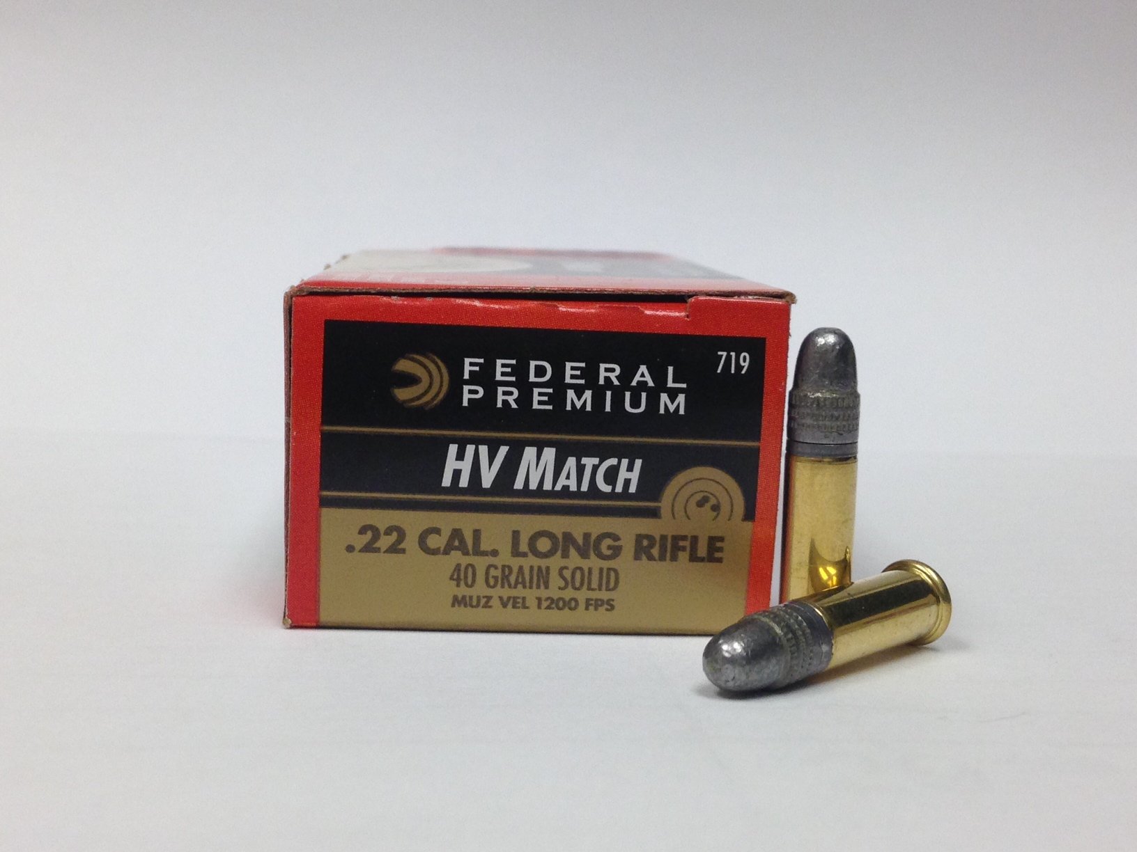 Federal 22 Long Rifle 40gr Solid Gold Medal Ammunition 50rds - 719