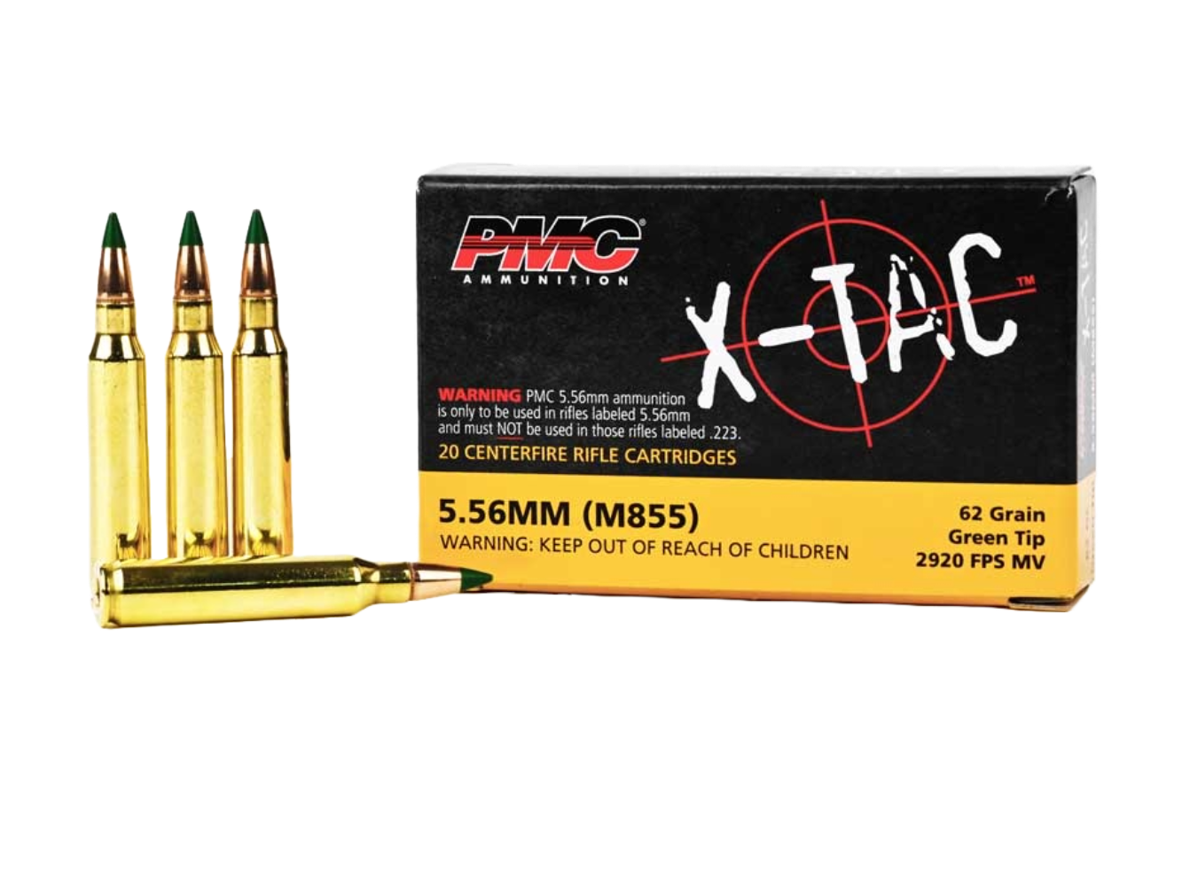 PMC X-Tac 5.56 Ammo 62 Gr LAP 20rds - 556k - Pmc
