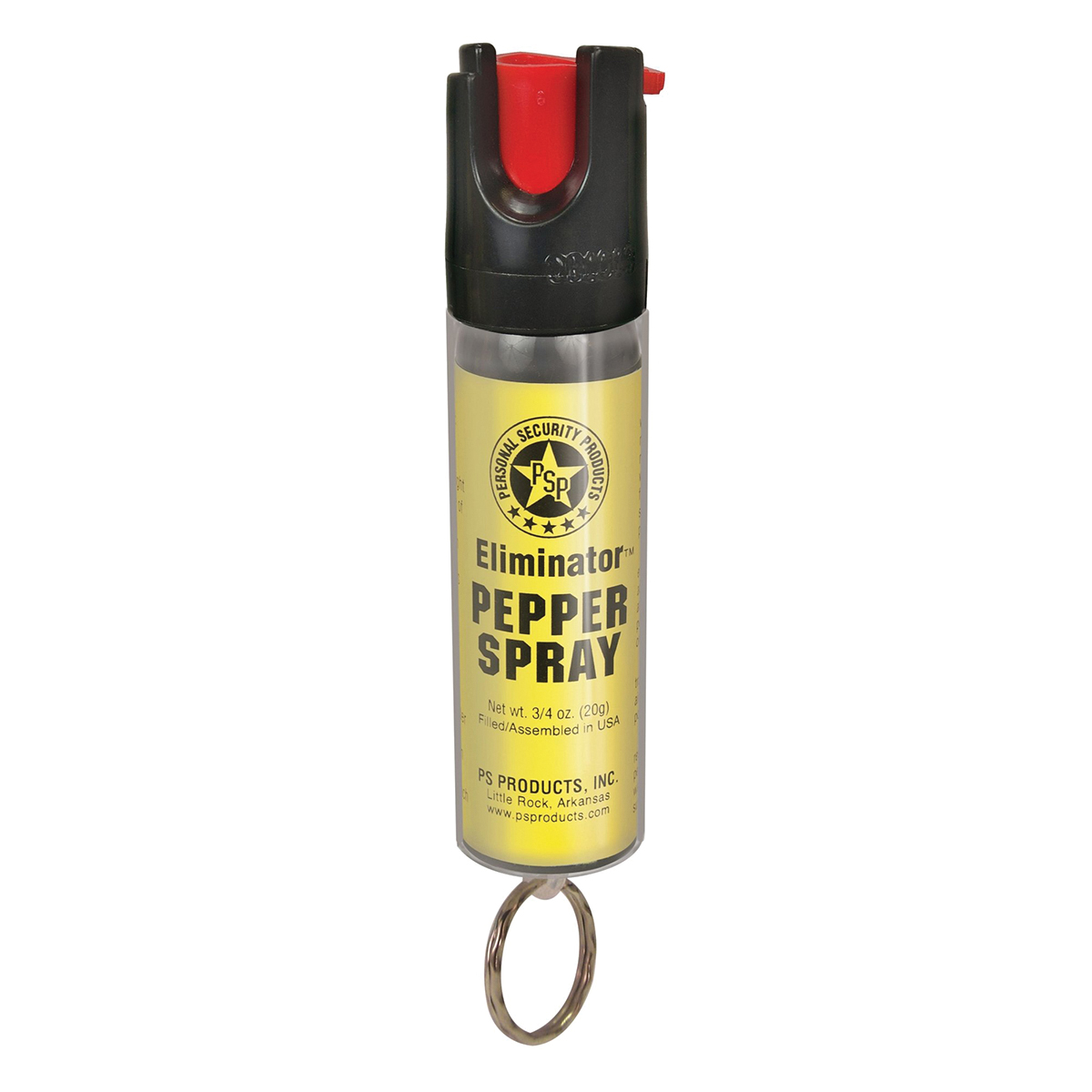 Personal Security Pepper Spray Canister w/Clear Sleeve and Key Ring, 1/2 oz - Personal Security