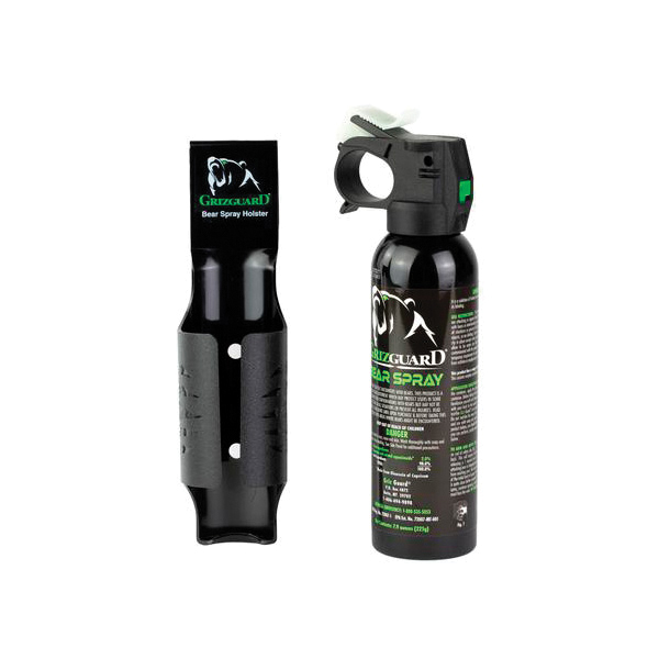 Personal Security Griz Guard Bear Spray w/Holster, 7.9 oz Aerosol Can Black - Personal Security