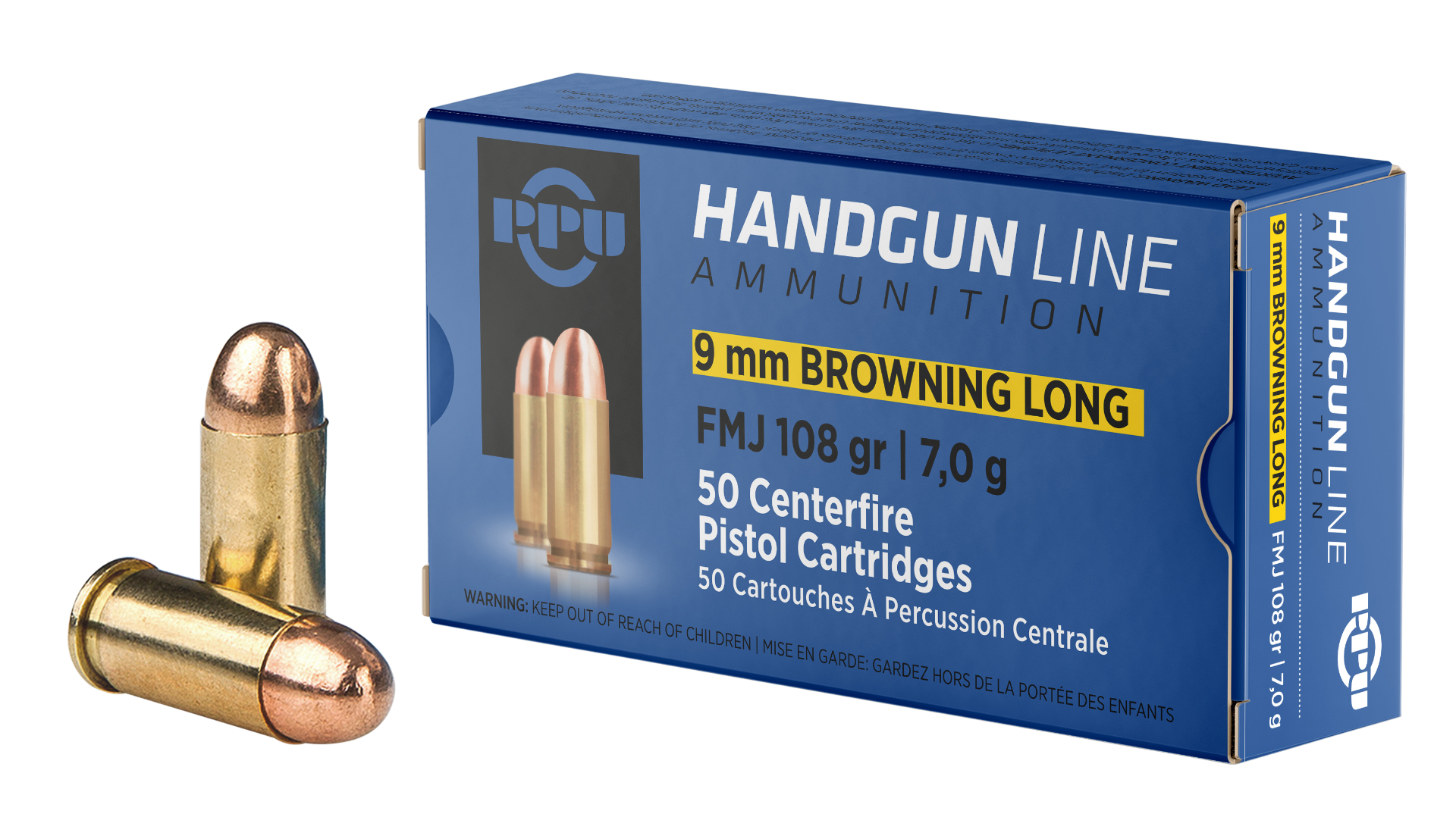 Prvi Partizan Handgun 108 gr FMJ 9mm Ammo, 50/box - PPH9BL - Prvi Partizan