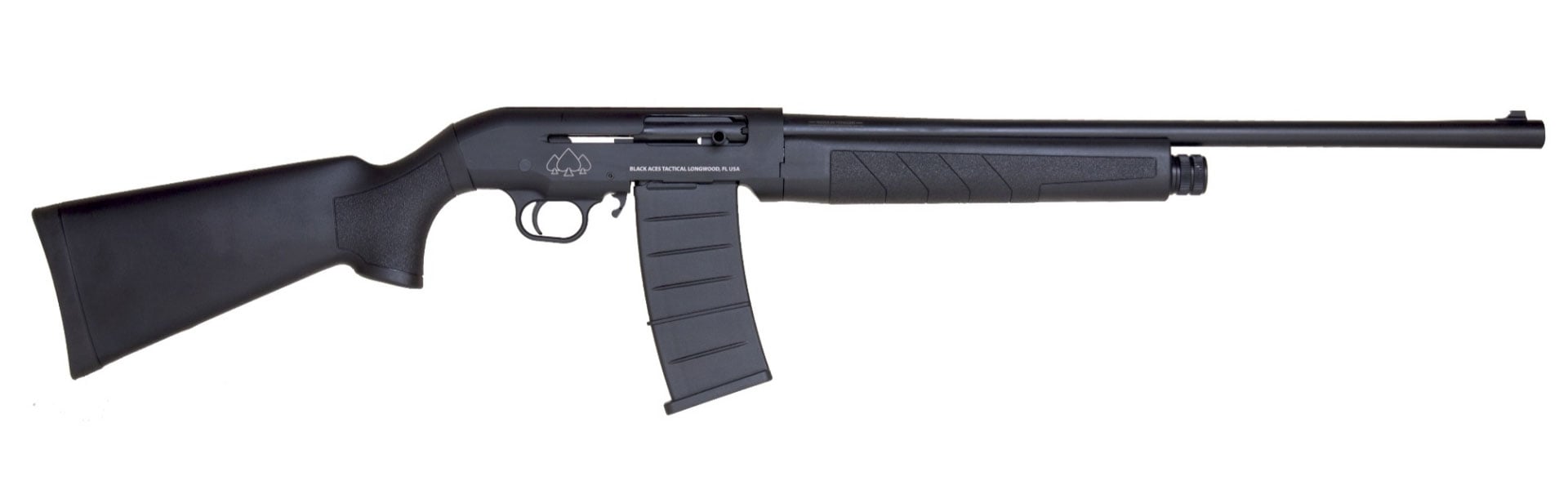 Black Aces Tactical M Semi Tactical 12 Gauge Shotgun 5 Rnd 24", Black - BATSASST