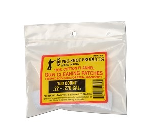 Pro-Shot .22-.270 Cal. 100 Count Cleaning Patches 101 - Proshot