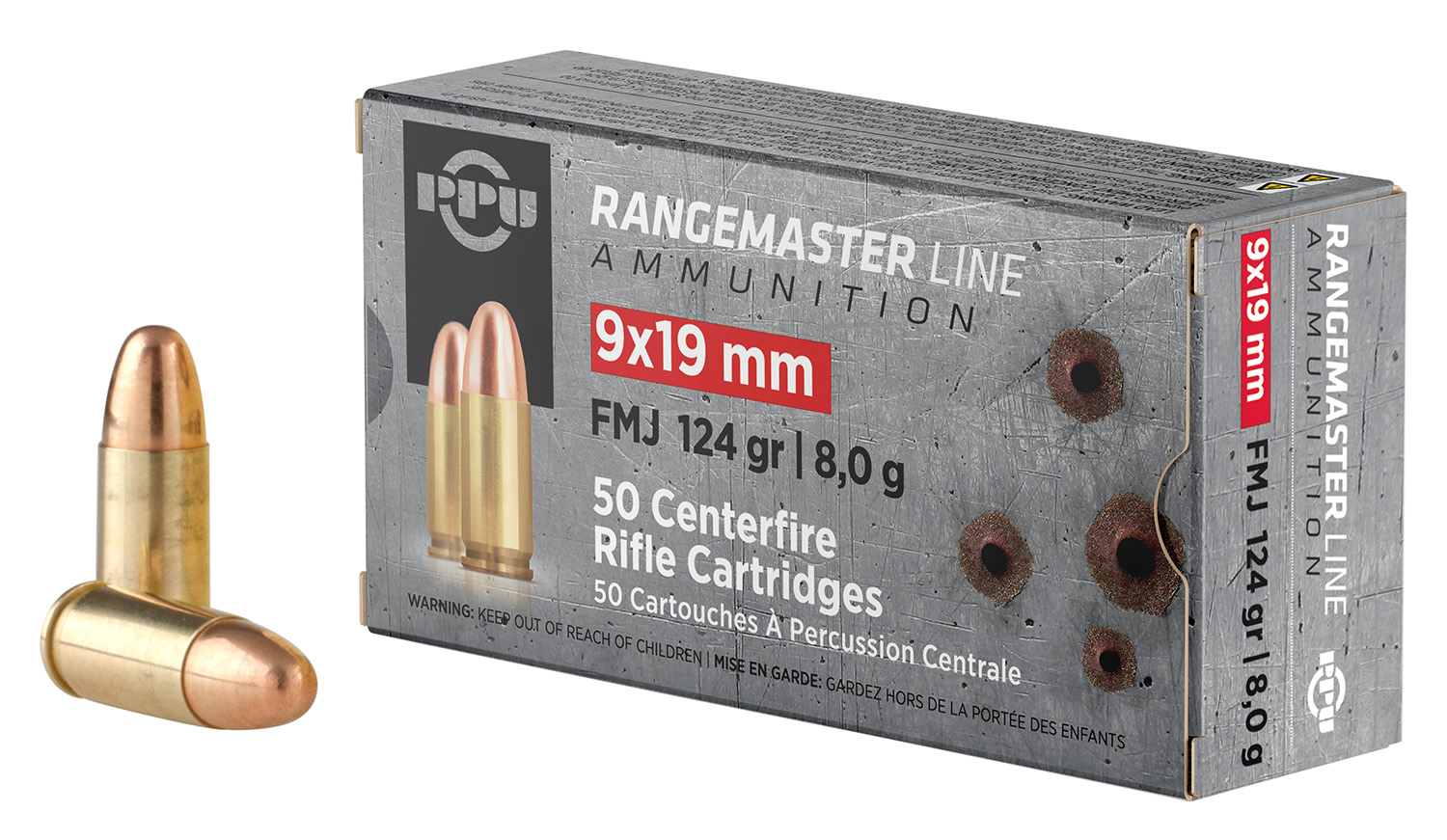 Prvi Partizan Rangemaster 9mm Ammo 124 Grain FMJ, 50/Box - PPRM9 - Prvi Partizan