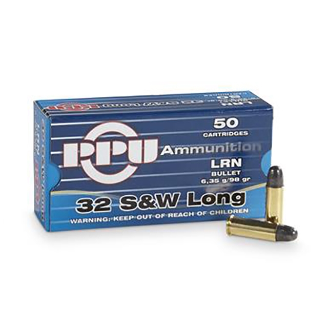 Prvi Partizan .32 S&W Long LRN 98 gr 50 Rounds Ammunition - PPH32SW - Prvi Partizan