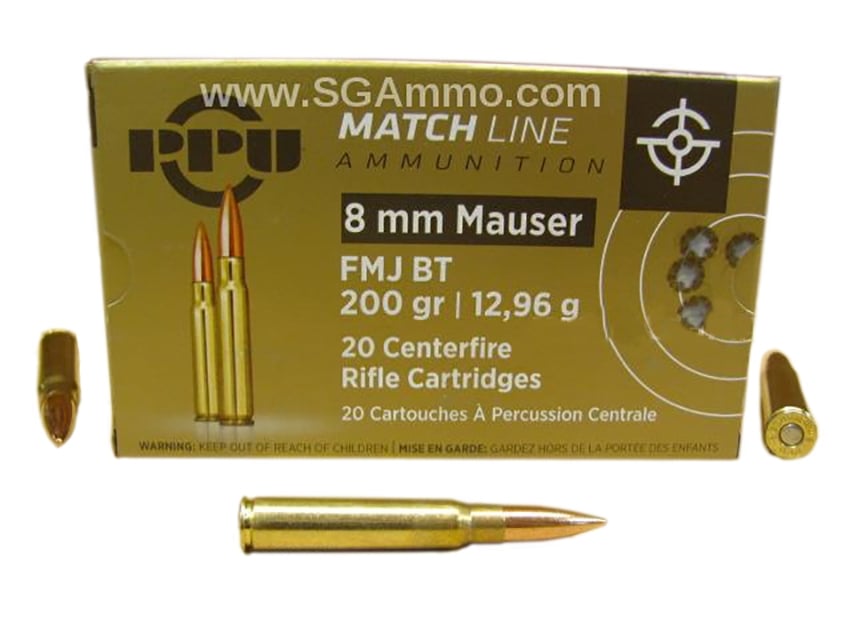 Prvi Partizan 8mm Mauser FMJ Match 200 gr 20 Rounds Ammunition - PPM8 - Prvi Partizan