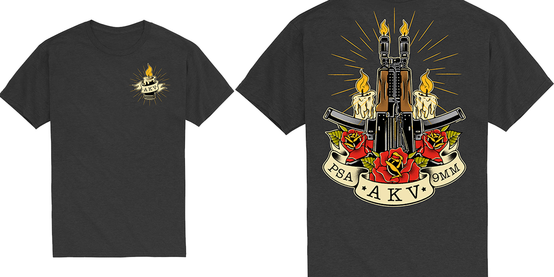 PSA AKV T-Shirt, Charcoal Heather - Large - Palmetto State Armory