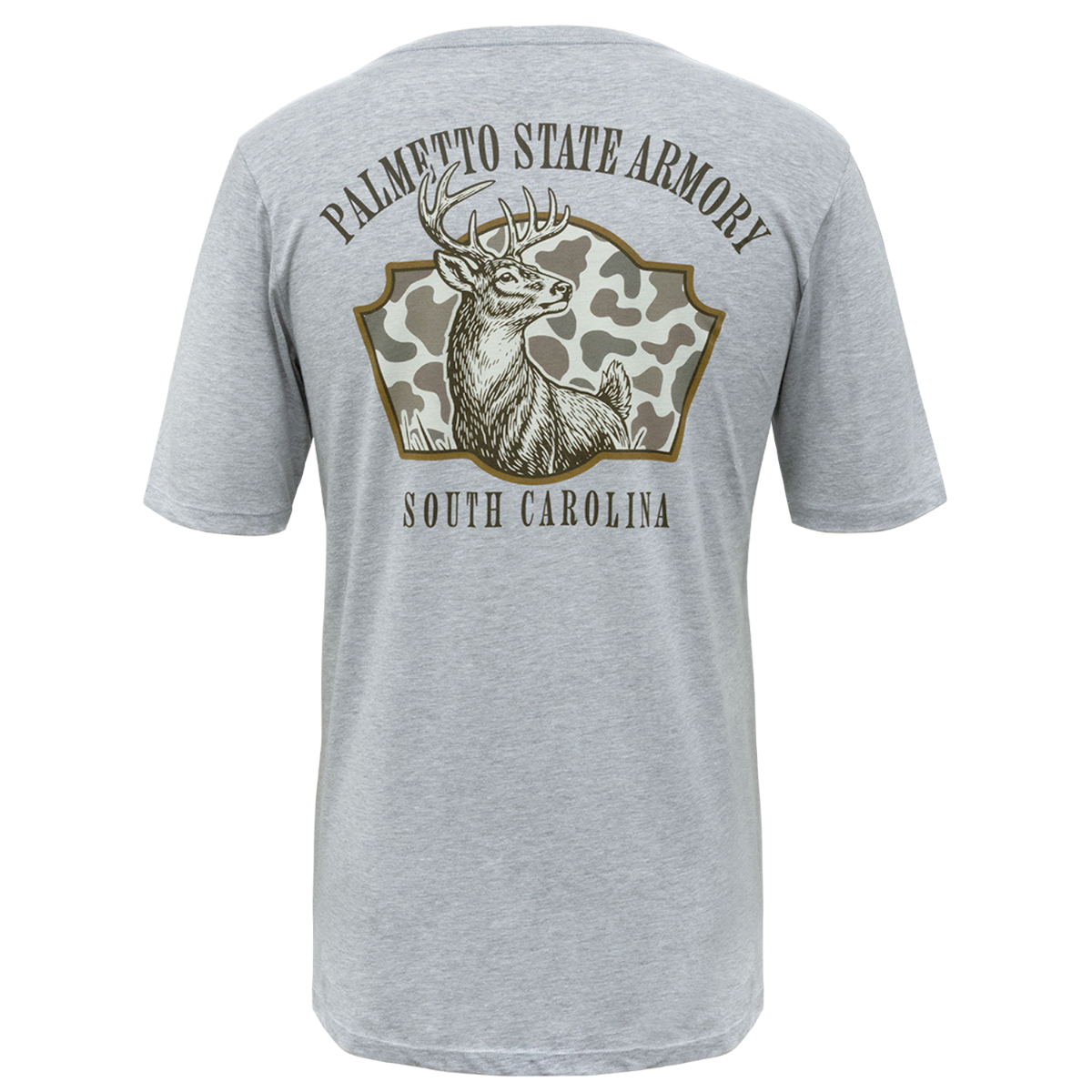 Palmetto State Armory PSA Camo Emblem SS Essential Tee w/ Pocket, Heather Grey - Large