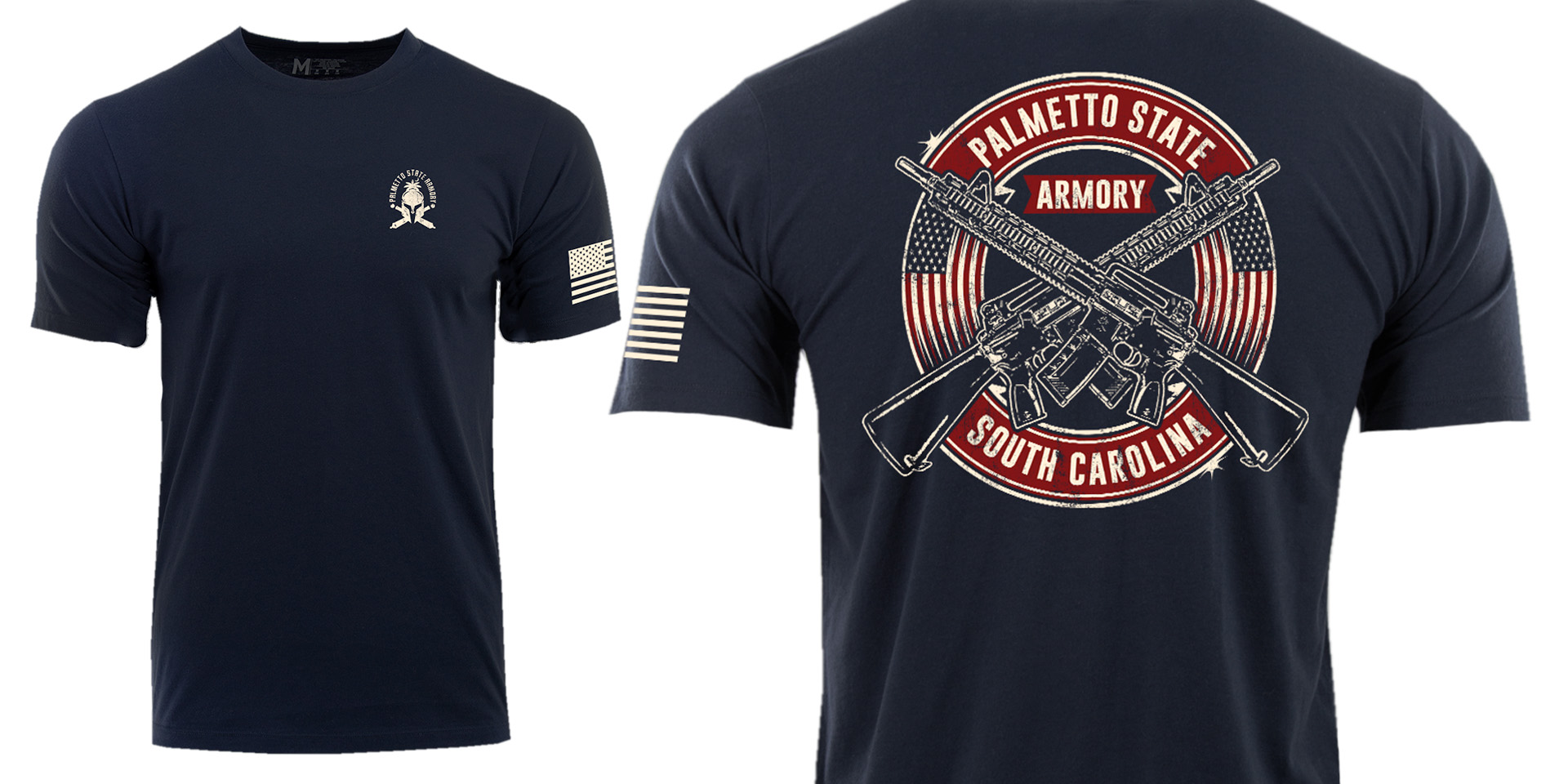 PSA "DUAL SABRES" T-Shirt, Navy Blazer -  X-Large - Palmetto State Armory