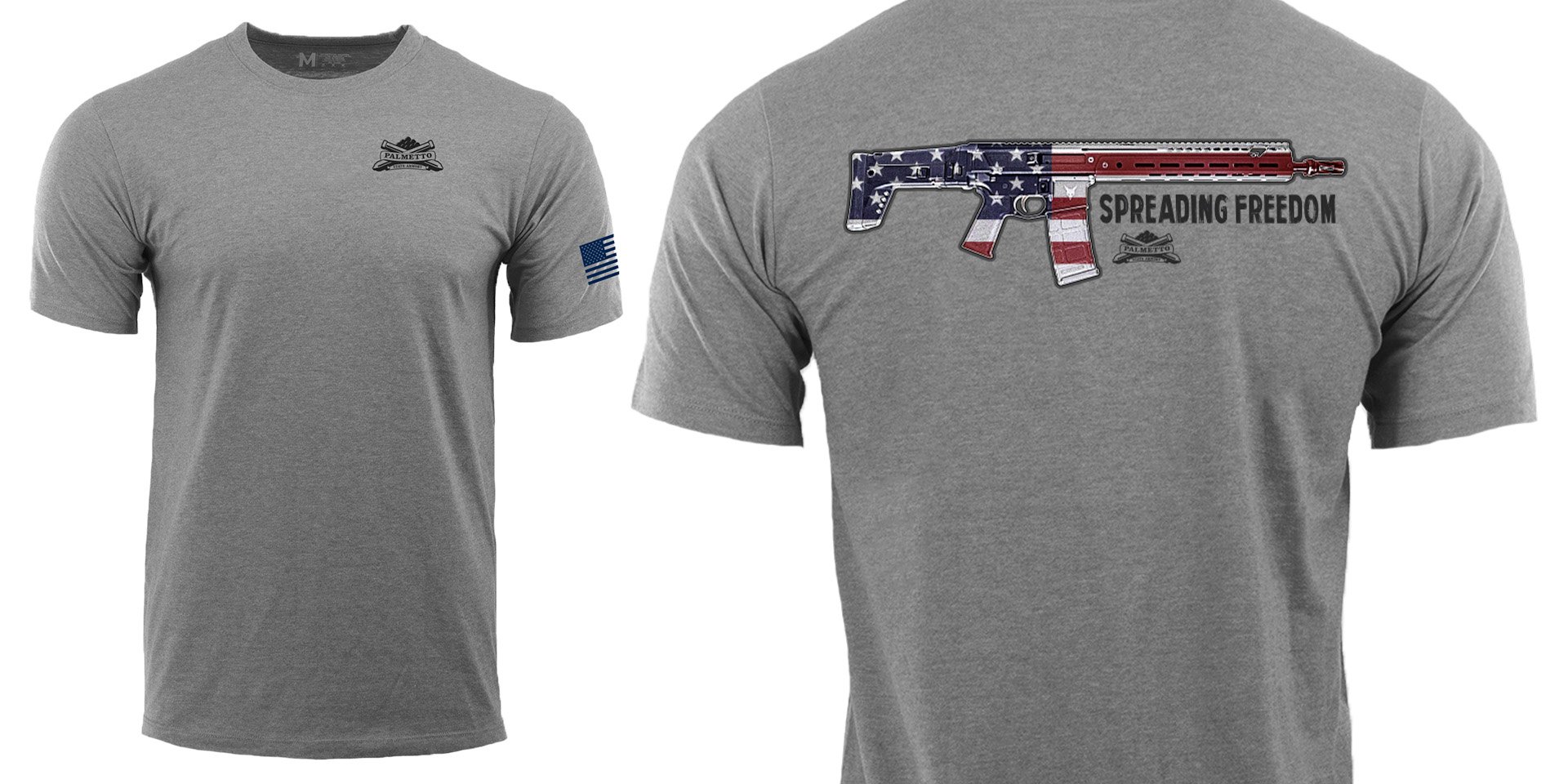 PSA "FLAG JAKL" T-Shirt, HTR Gray - Small - Palmetto State Armory
