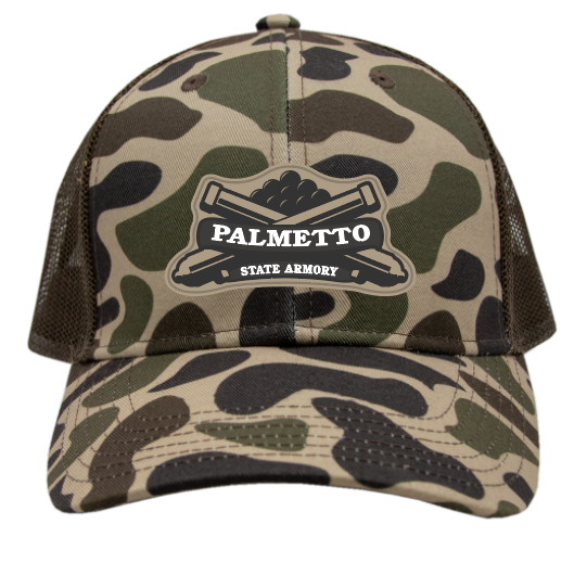 PSA Mesh Back Cap w/Cannon Logo Patch, Green Camo