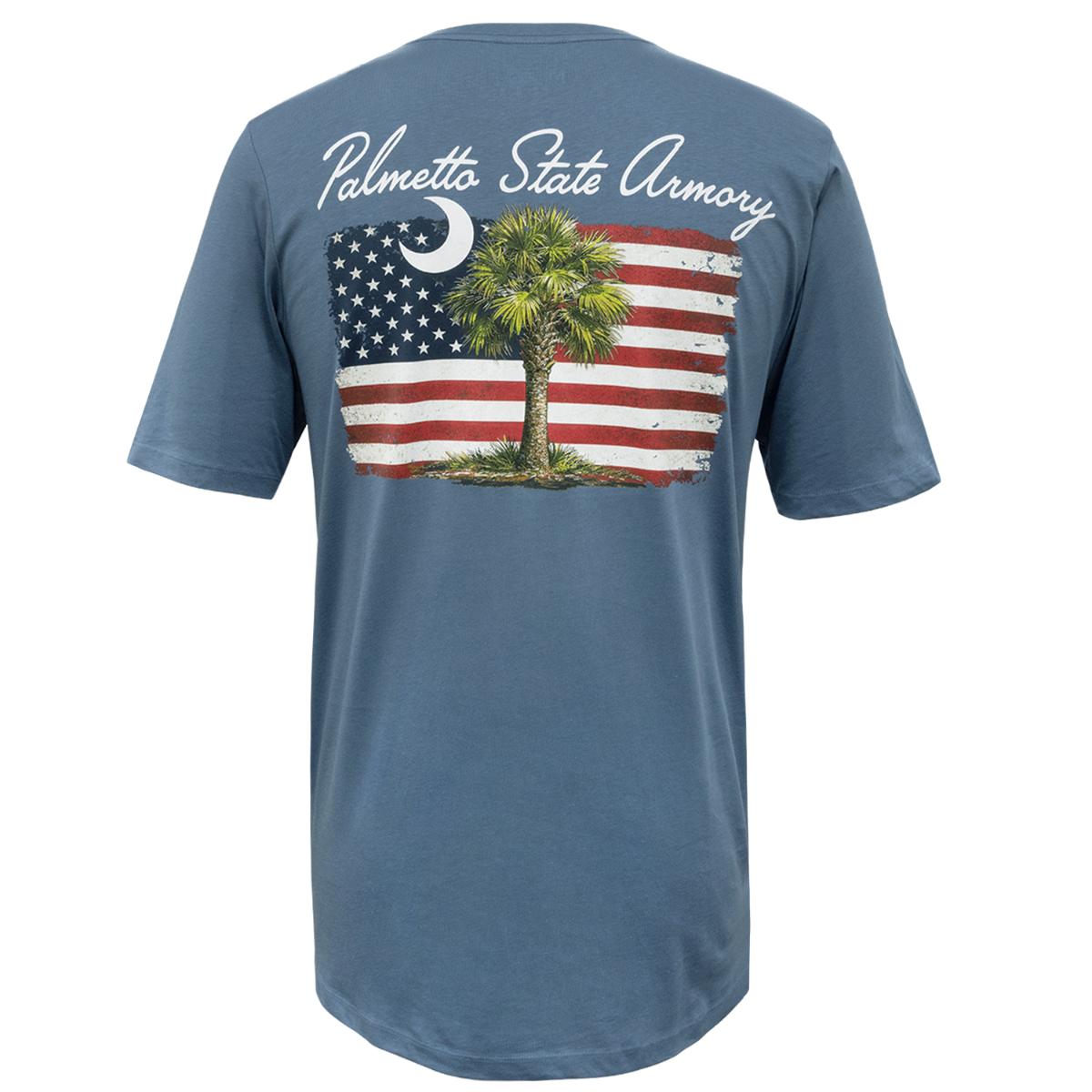 Palmetto State Armory PSA Palm Flag SS Essential Tee, China Blue - Small