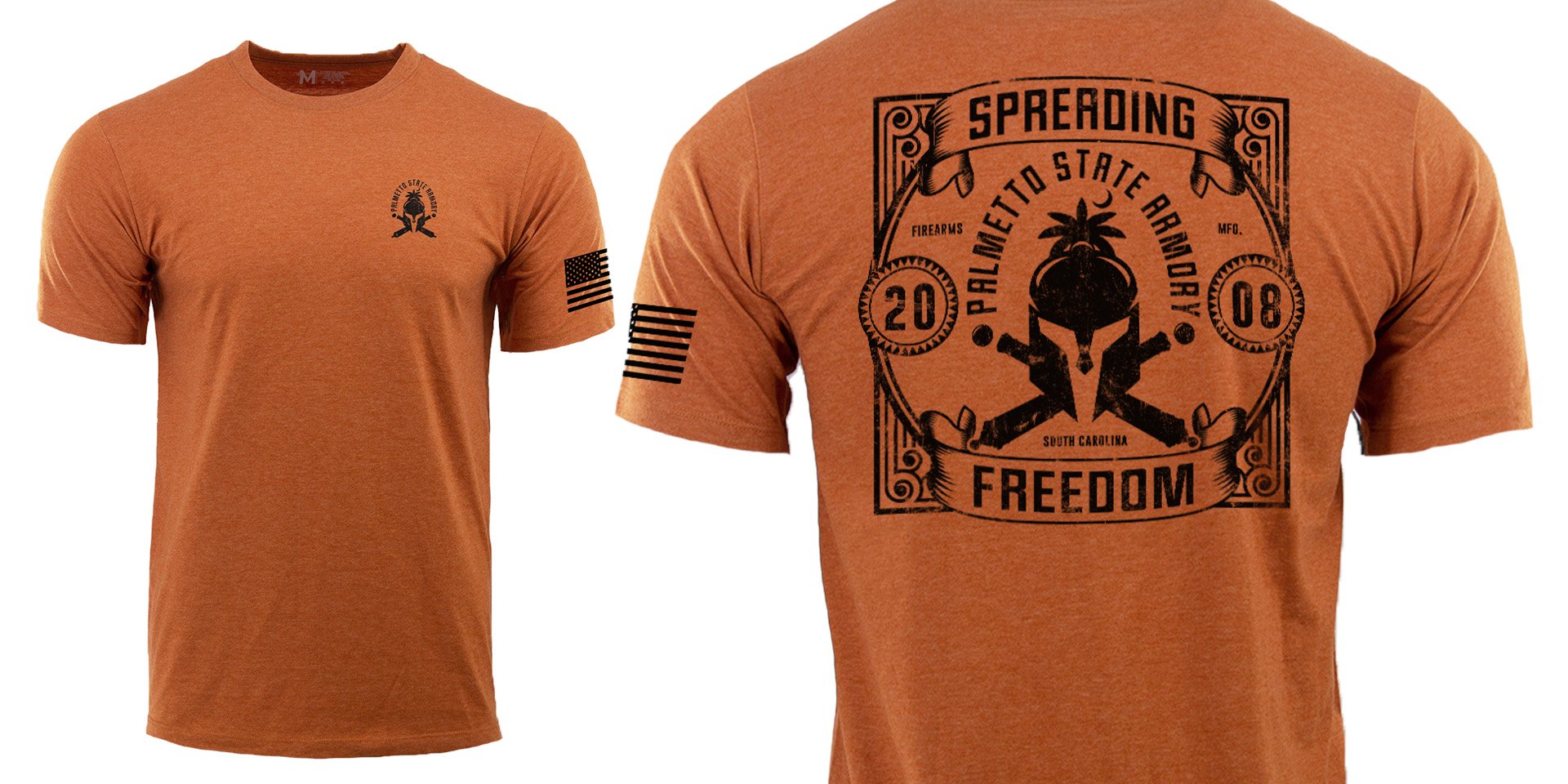 PSA "SPREAD FREEDOM" T-Shirt, Rust HTR - Medium - Palmetto State Armory