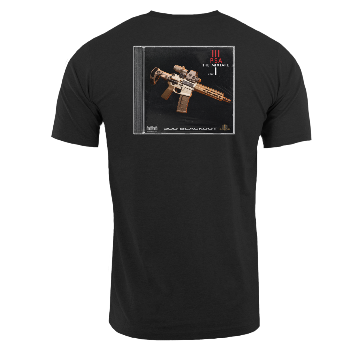 PSA The Mixtape Durasoft SS Tee, Jet Black - Large - Palmetto State Armory