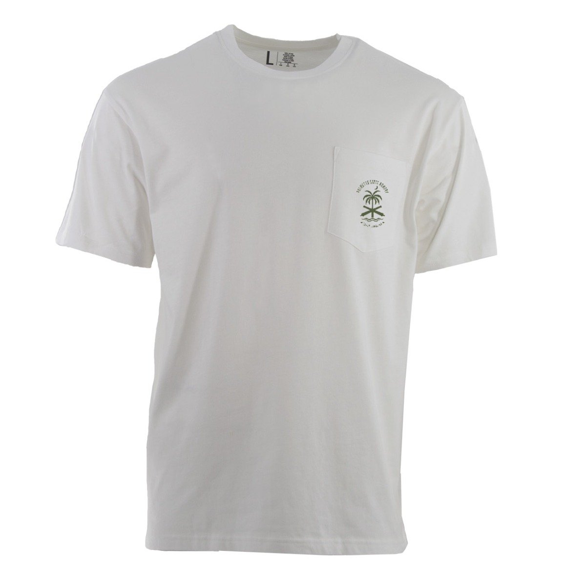 PSA "Palm Trees" Pocket T-Shirt, White - Medium