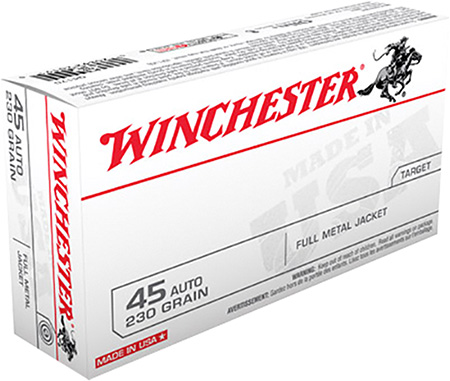 Winchester USA 45 Auto/ACP 230gr FMJ Ammunition 50rds - Q4170 - Winchester