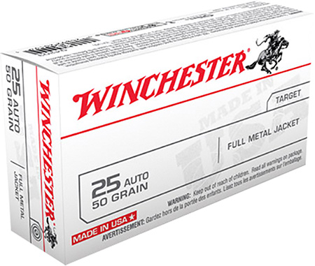 Winchester USA 25 Auto/ACP 50gr FMJ Ammunition 50rds - Q4203 - Winchester