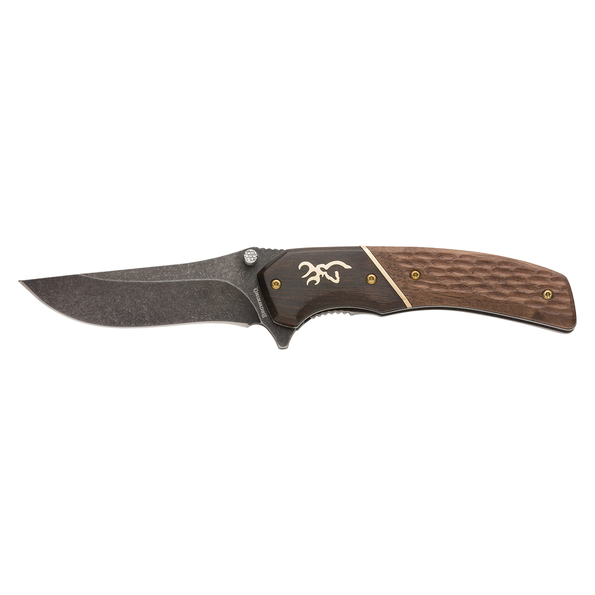 Browning Hunter Folding Knife Clip Point, Walnut - Browning