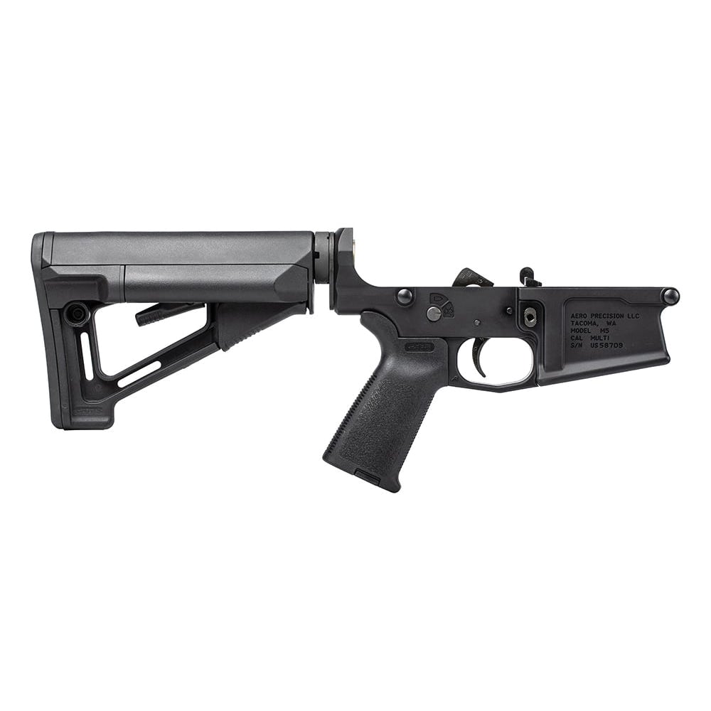 Aero Precision M5 Complete Lower w/Magpul MOE Grip and STR Stock .308 Win, Black - Aero Precision
