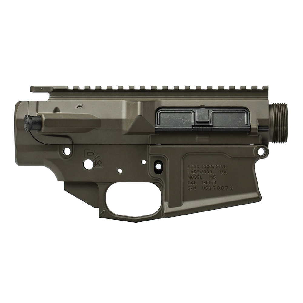 Aero Precision Threaded Assembled Receiver Set, OD Green - Aero Precision