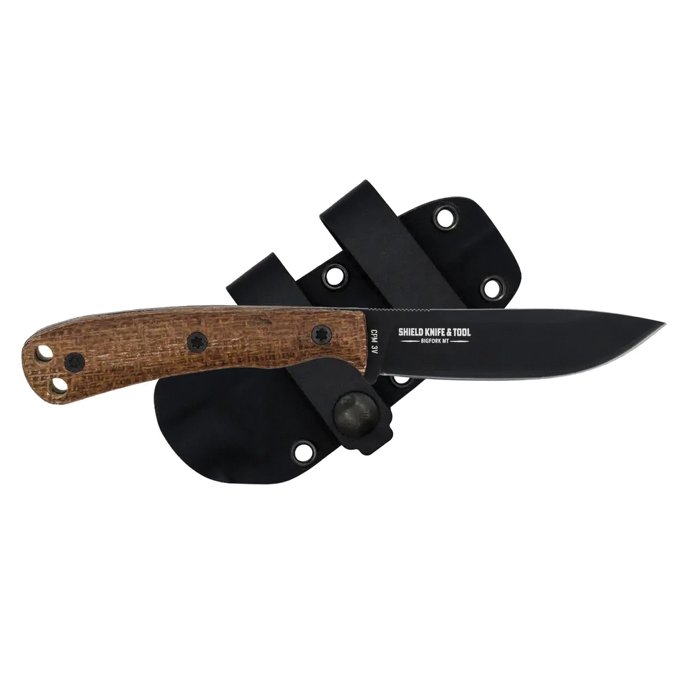 Shield Knife & Tool Ascent Fixed Knife Drop Point, Brown Burlap - Shield Arms