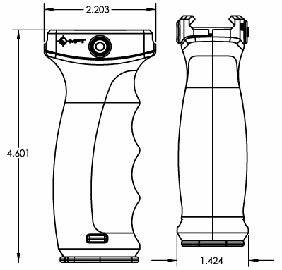 MFT React Ergonomic Vertical Grip, Scorched Dark Earth - REGSDE