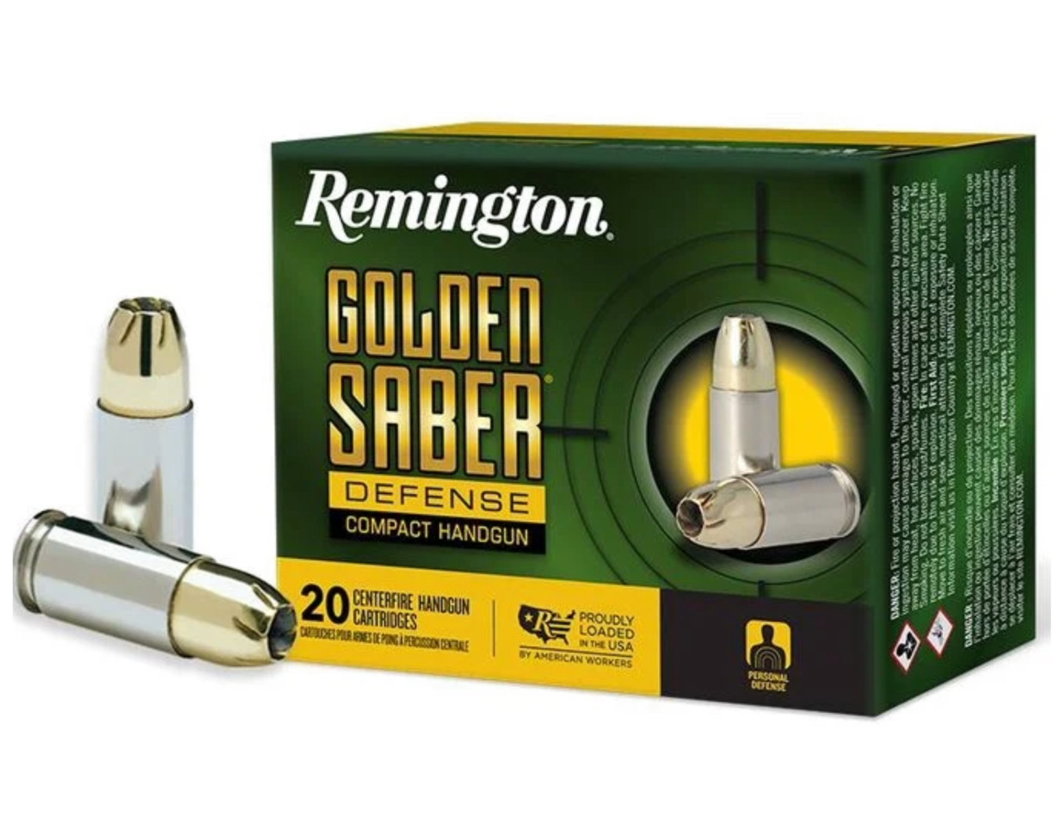 Remington Golden Saber Defense 9mm 124 gr Ammo BJHP - 20rds - 27613 - Remington