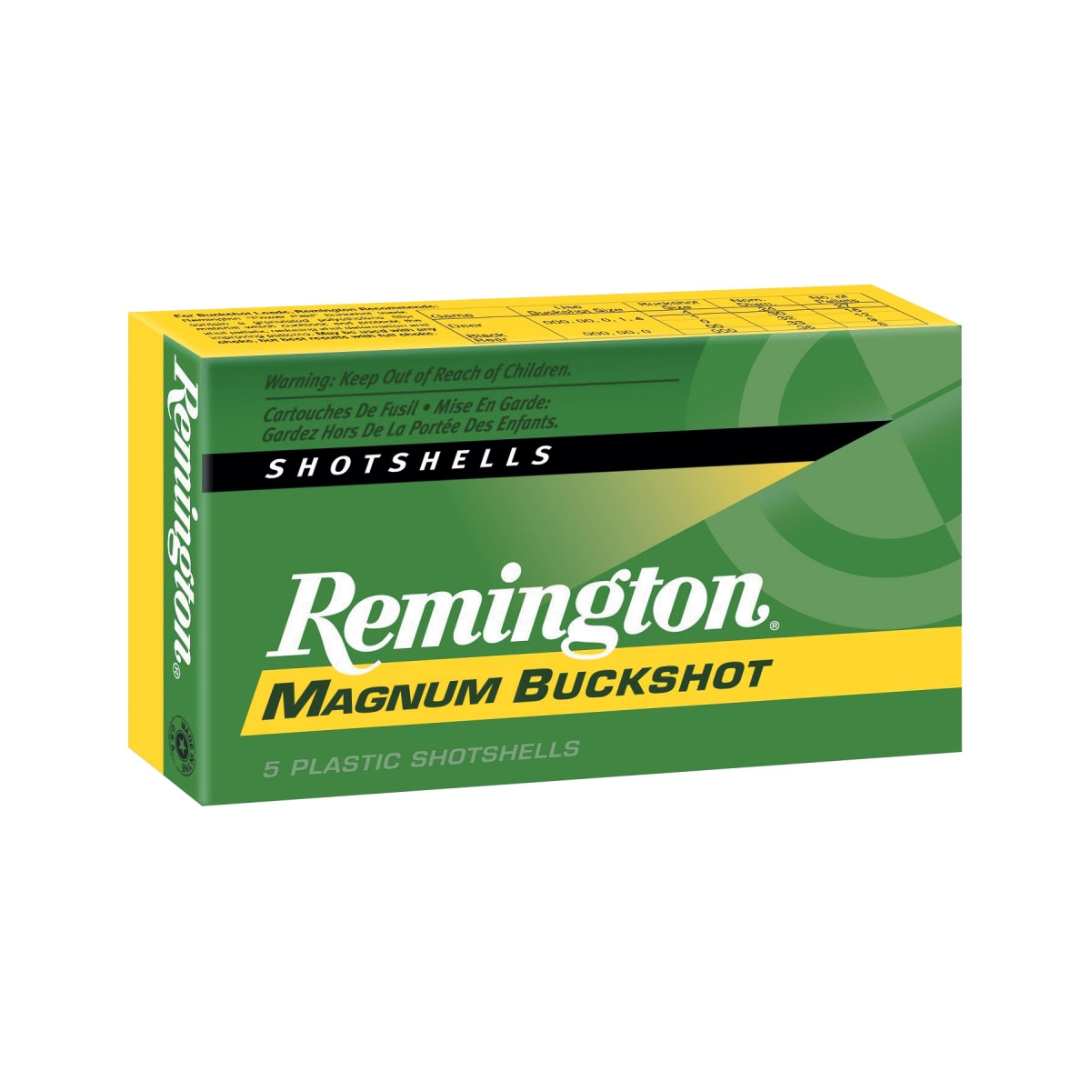 Remington 12 ga 3" 00 Express Magnum Buckshot 5 Shotshells - 12HB00 - Remington