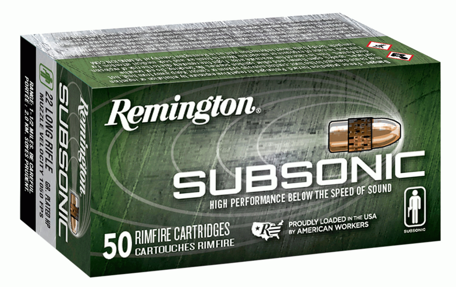 Remington Subsonic 40 gr PHP 22 lr Ammo, 50/Box - S22HPA - Remington