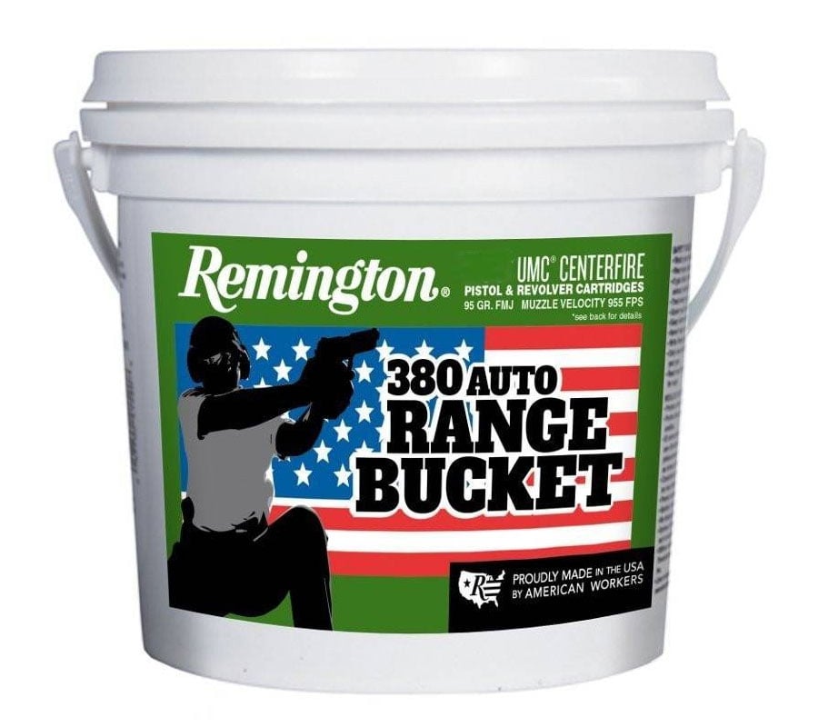 Remington UMC Range Bucket 95 gr FMJ 380 ACP Ammunition, 300 Rounds - R23978 - Remington