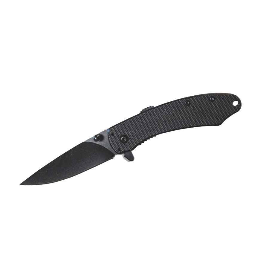 American Buffalo Knife & Tool AB Elite Ember Assisted/Folding Knife Drop Point, Black