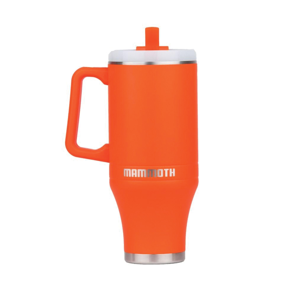Mammoth Ascent Tumbler w/Handle and Straw, 40 oz Blaze Orange - Mammoth