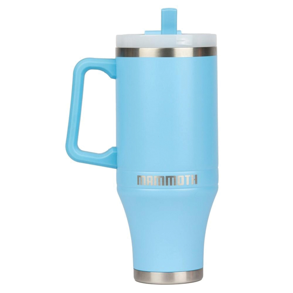 Mammoth Ascent Tumbler w/Handle and Straw, 40 oz Light Blue Glow - Mammoth