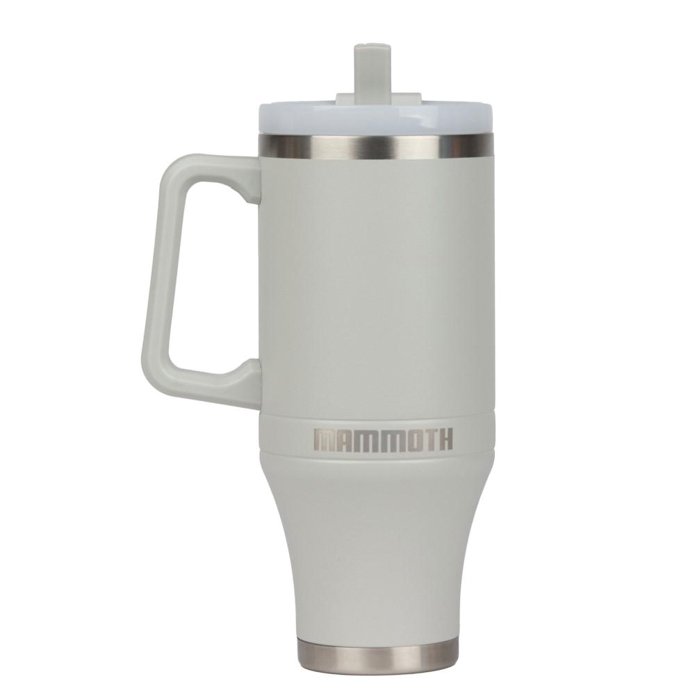 Mammoth Ascent Tumbler w/Handle and Straw, 40 oz Light Gray - Mammoth