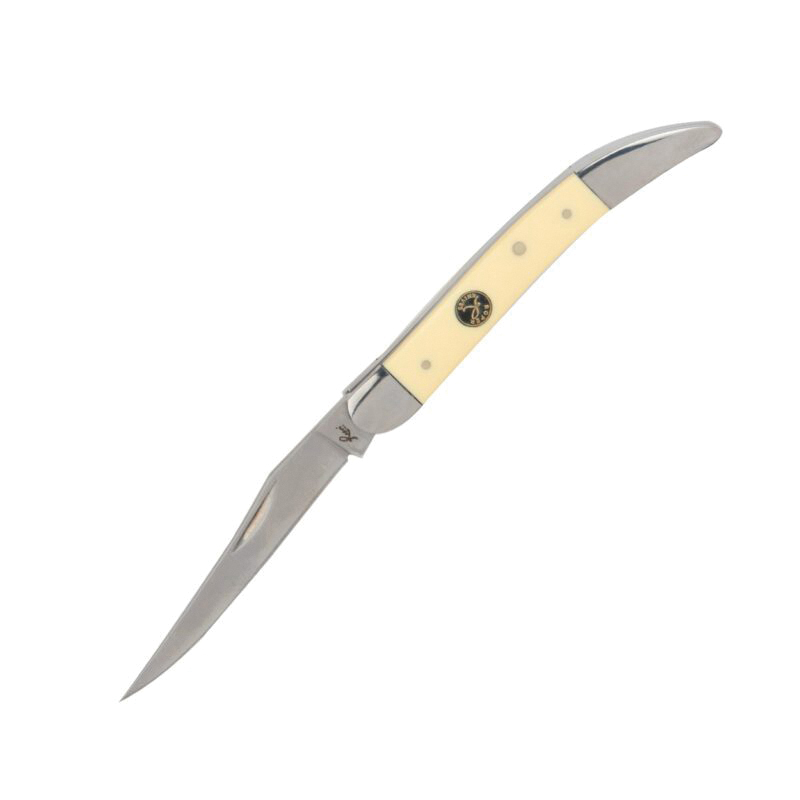American Buffalo Knife & Tool Roper Pecos Large Toothpick Folding Knife Clip Point, Yellow - American Buffalo Knife & Tool