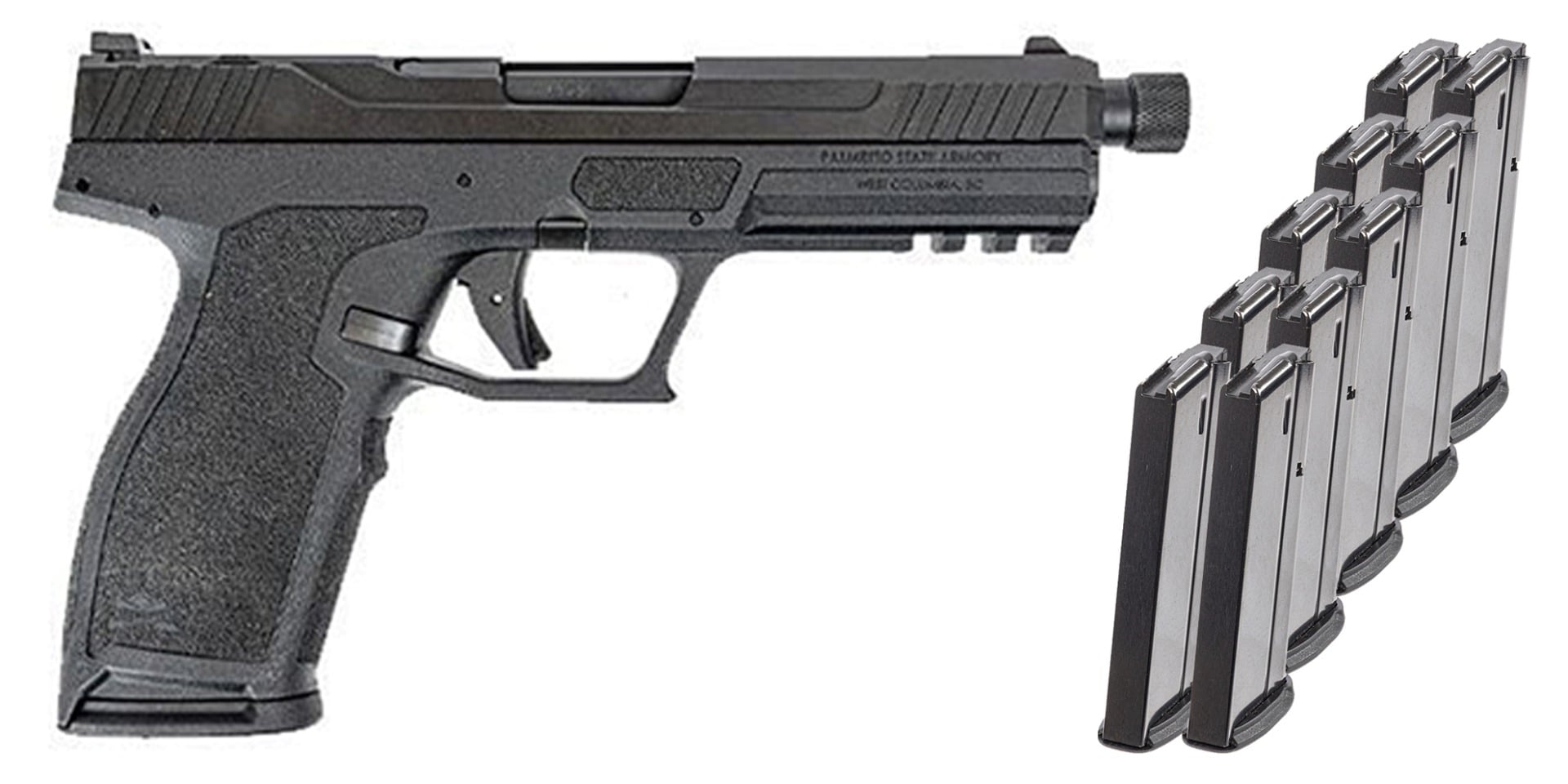 PSA 5.7 Rock Complete Optics Ready Pistol With Threaded Barrel, 10 Magazines, & PSA Pistol Case