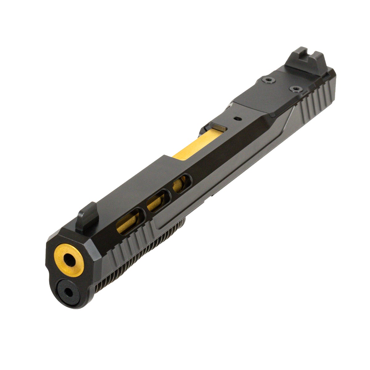 PSA 5.7 Rock Complete RK1 Optics Ready Slide Assembly With Gold Barrel, Black - Palmetto State Armory