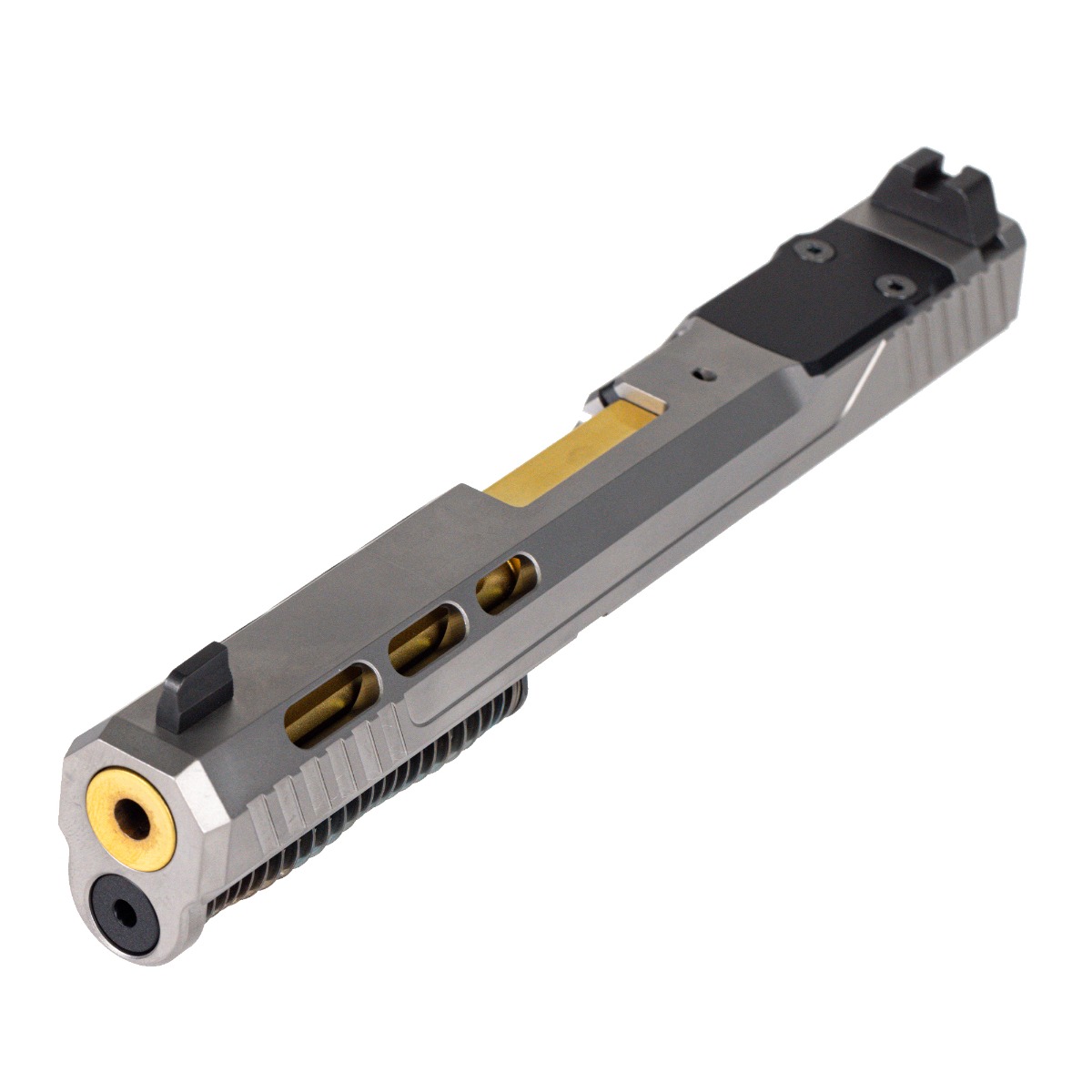 PSA 5.7 Rock Complete RK1 Optics Ready Slide Assembly With Gold Barrel, Stainless - Palmetto State Armory