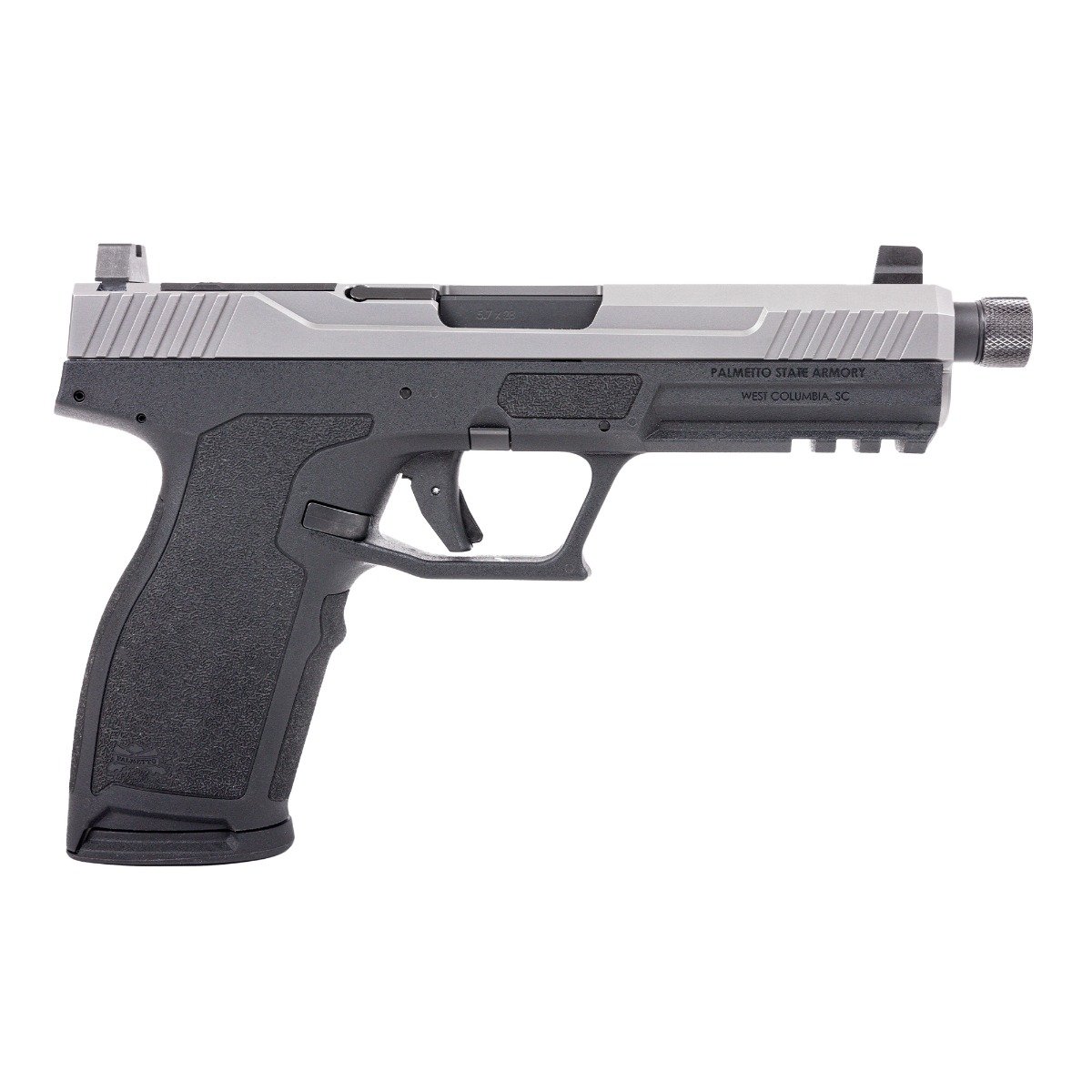 PSA 5.7 Rock Optics Ready Complete Pistol W/Threaded Barrel, 2-Tone, Stainless/Black - Palmetto State Armory
