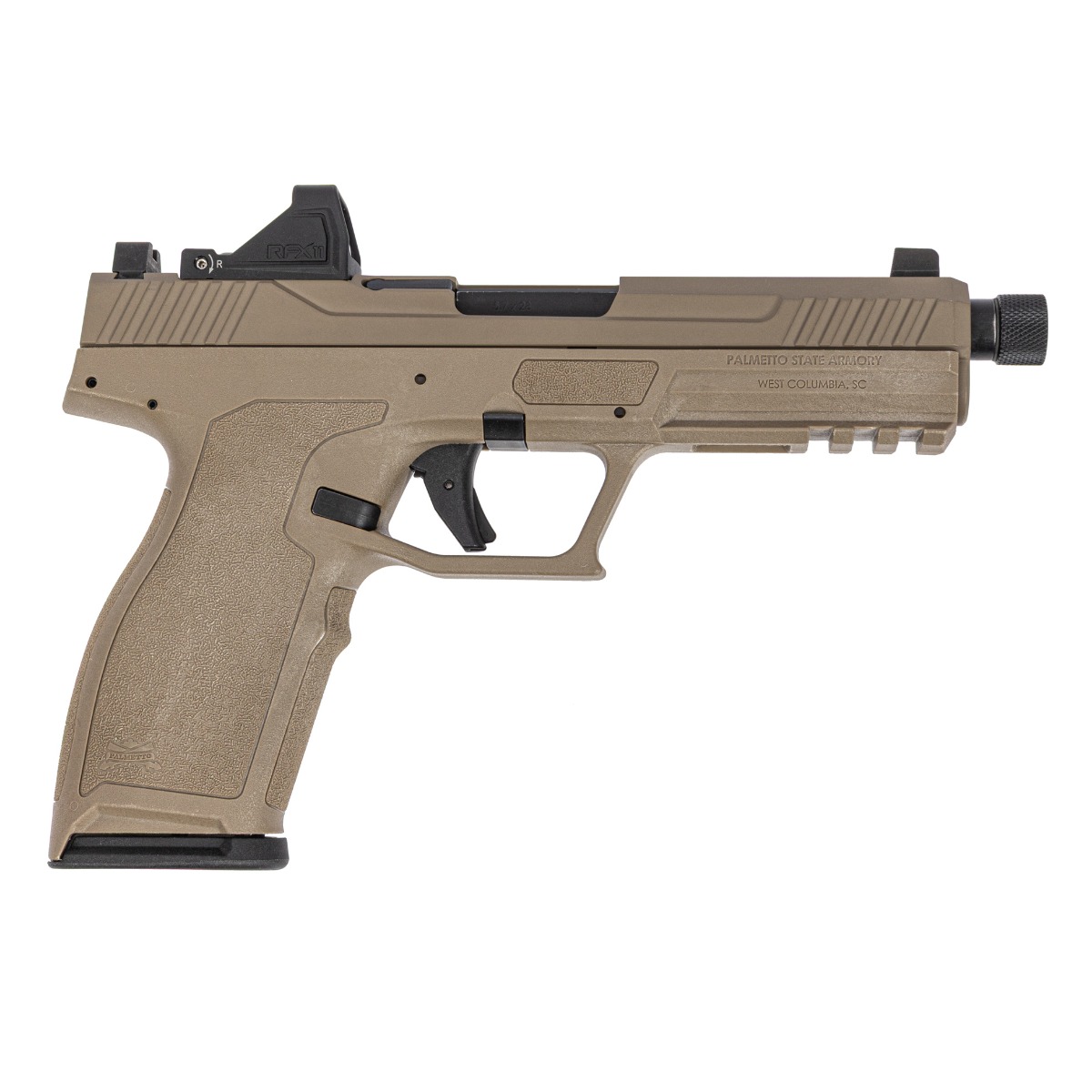 Palmetto State Armory PSA 5.7 Rock Optics Ready Pistol w/ Threaded Barrel & Viridian RFX11 Green Dot Sight, Flat Dark Earth