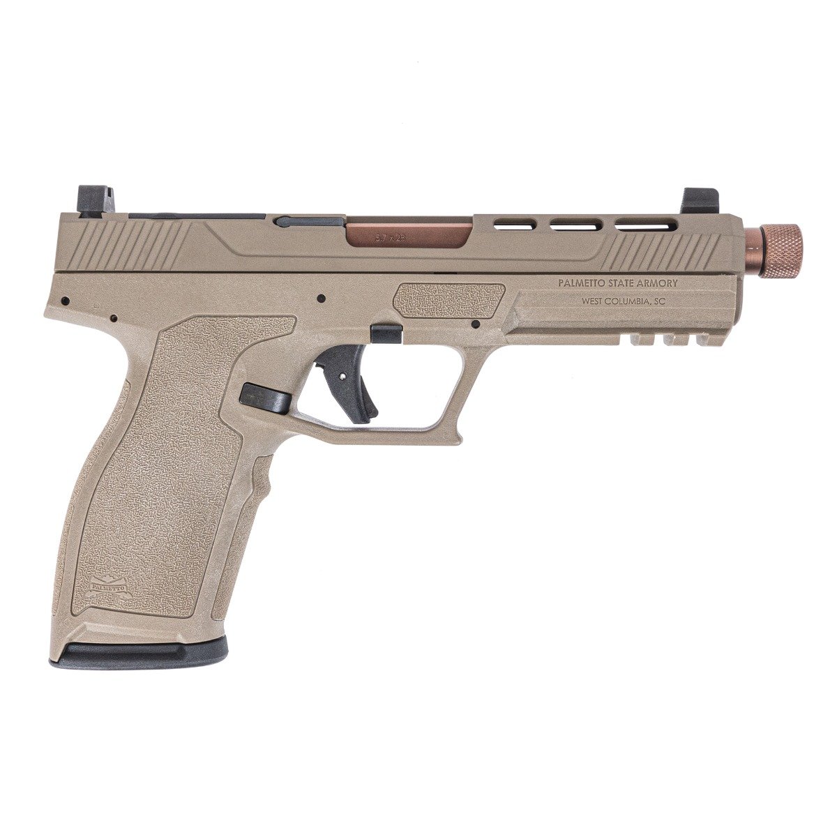 PSA 5.7 Rock Complete RK1 Optics Ready Pistol W/ Copper Threaded Barrel, FDE - Palmetto State Armory