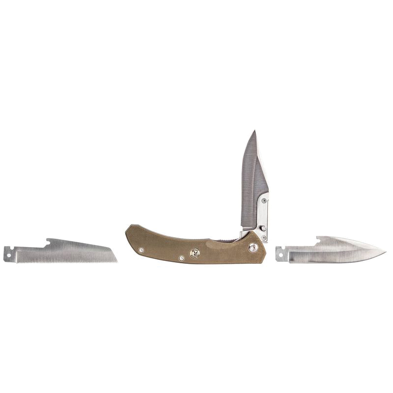 Remington RXB Folding Knife Drop Point/Clip Point/Saw Blade, OD Green - Remington