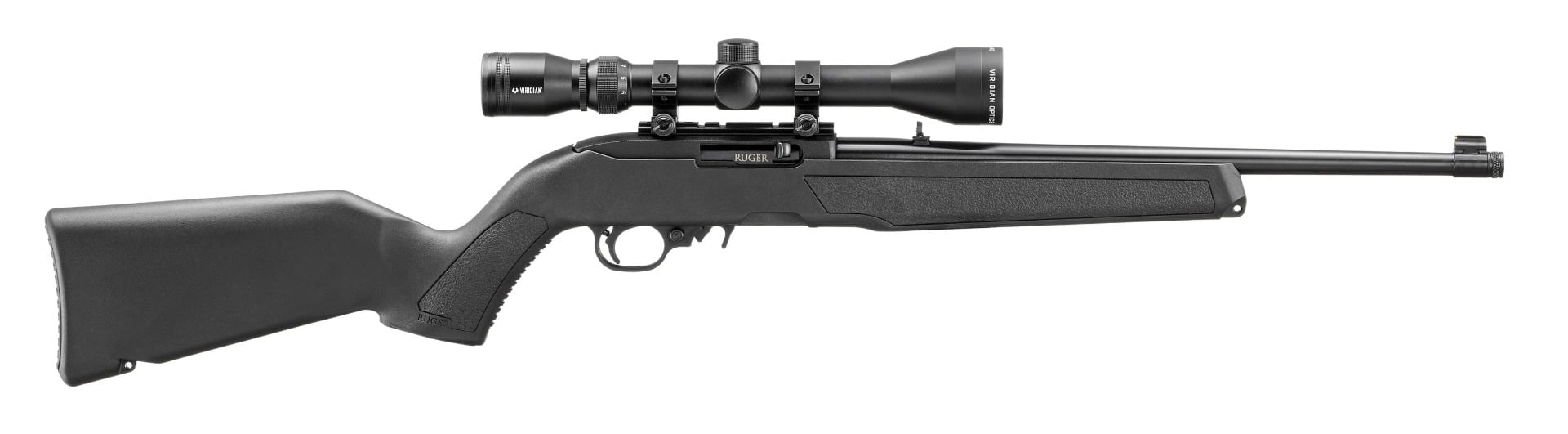 Ruger 10/22 16.4" .22 LR TB 10rd Rifle, Black w/ Viridian EON 3-9x40 Scope and Case - 32001 - Ruger