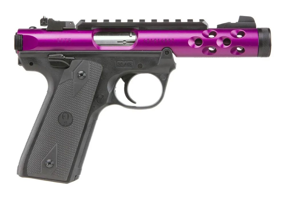 Ruger Mark IV Lite .22 LR Pistol With Threaded Barrel, Purple/Black - 43915 - Ruger