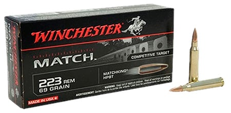 Winchester .223 Ammo 69 Gr Match HPBT, 20rds - S223M2